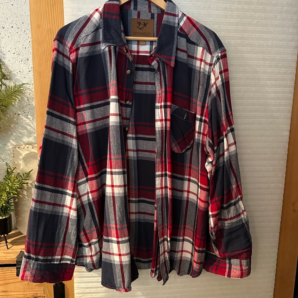 Outdoor Life Red and Blue Plaid Shirt
